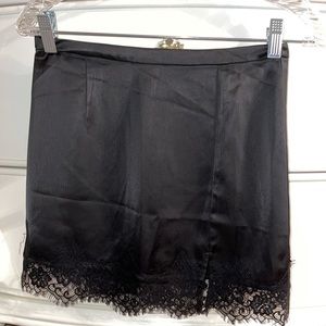 NWT UO SATIN LACE TRIM MINI SKIRT